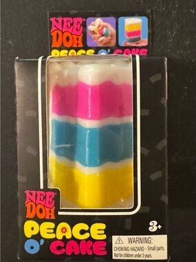 NeeDoh Peace O' Cake Layered Squeeze Toy - Pink, Blue, Yellow, White Authentic